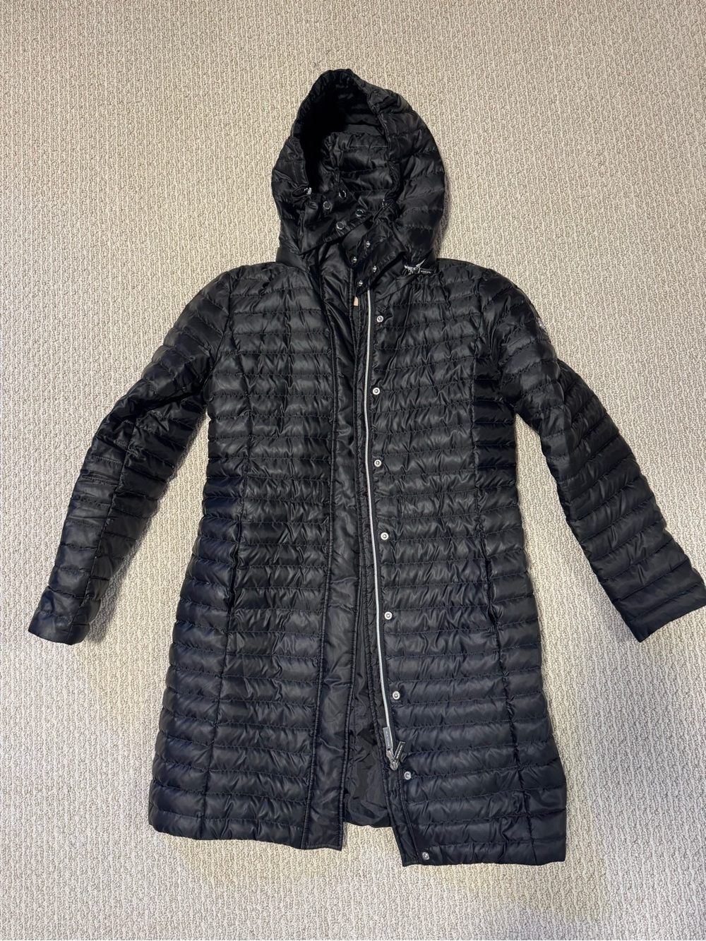 Michael Kors Black Quilted Hooded Long Puffer Coat